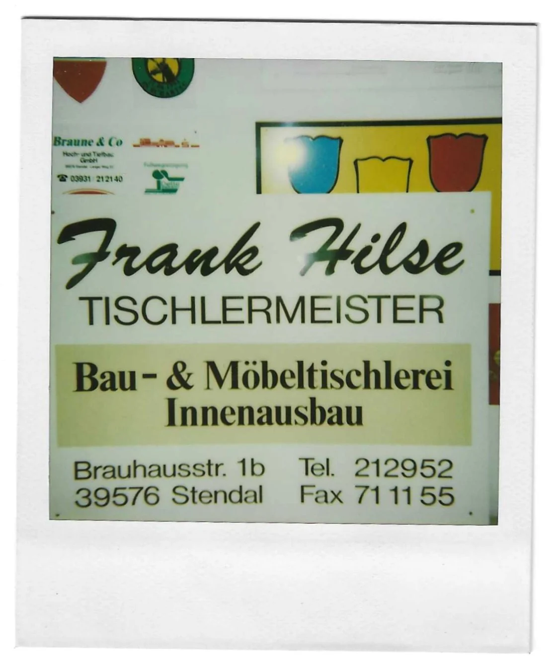 Schildbeschriftung – Tischlermeister Frank Hilse, PrintLine Werbetechnik Stendal